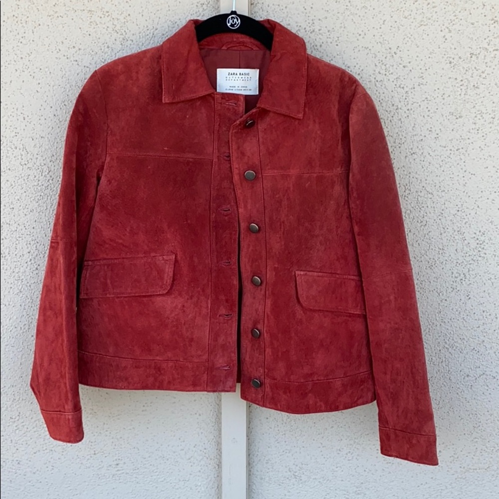 Zara Red Suede Jacket